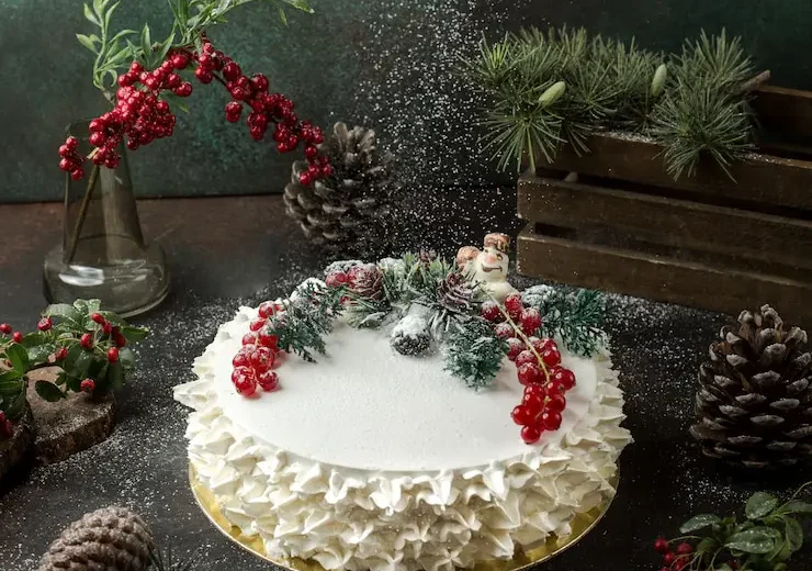 Christmas Tree Berry Pavlova cake