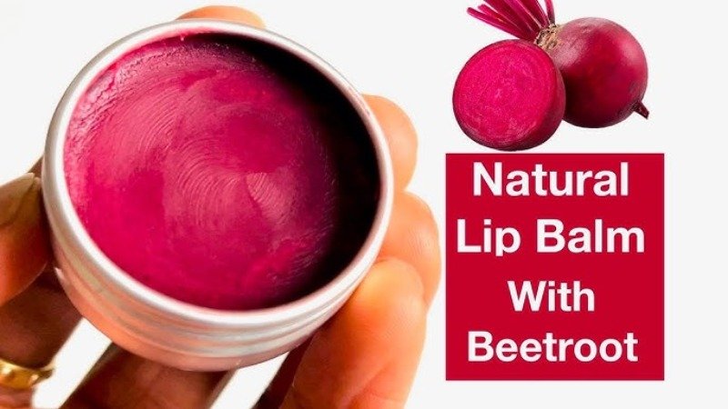 Beetroot lip balm for dark