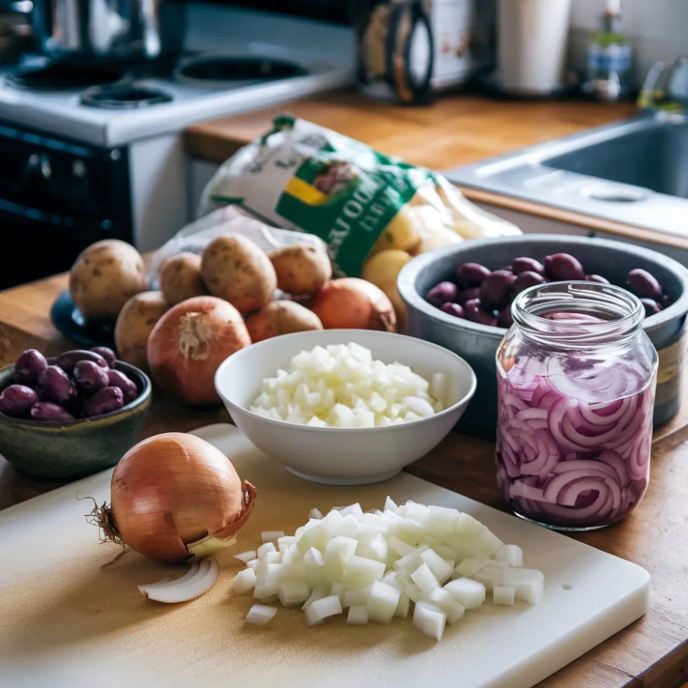 Chopped vegetables on the table