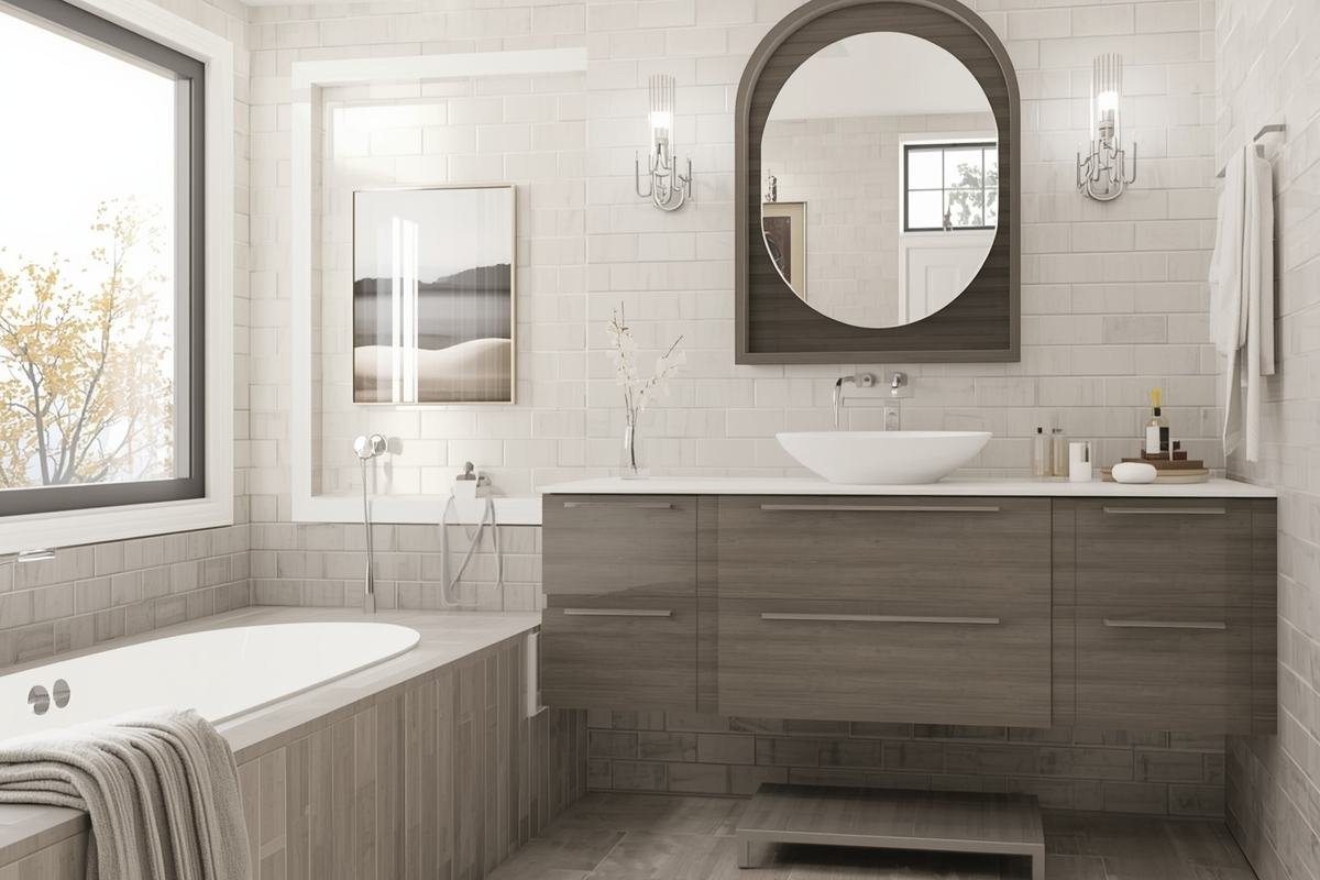 update bathroom without removing tiles