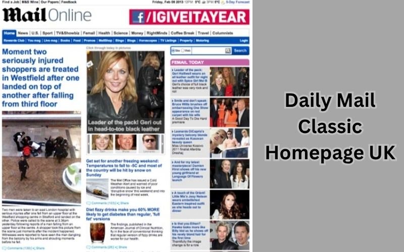 Daily Mail Classic Homepage UK