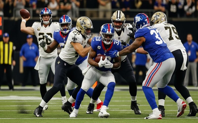 New Orleans Saints vs New York Giants Complete Match Player Stats Breakdown